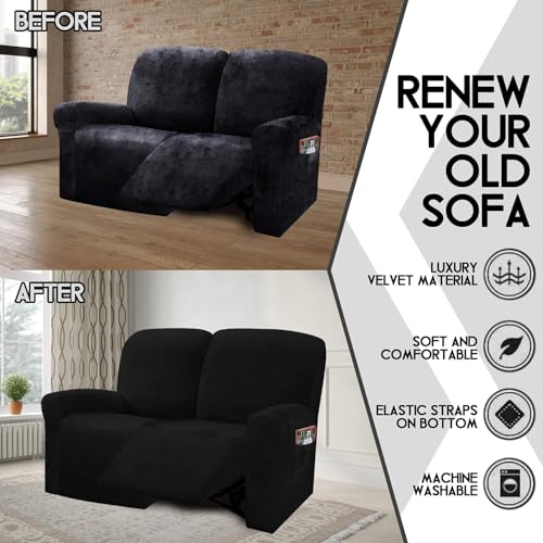 Reclining Love Seat Slipcover (Black)