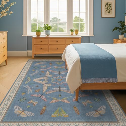 Modern Rugs for Living Room (5' x 8' (Rectangular) / Blue)