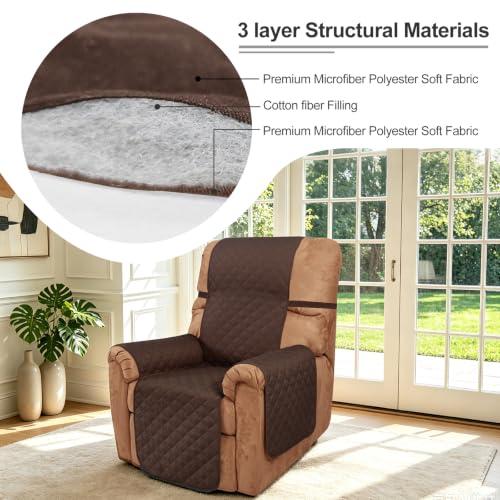 Reversible Recliner Chair Covers (Chocolate/Chocolate / 28'' Recliner)