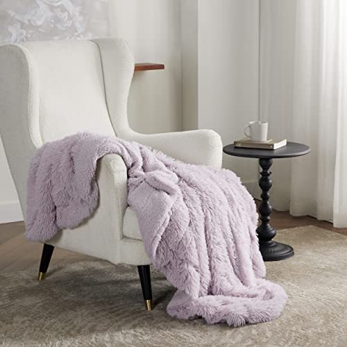 Faux Fur Fluffy Sherpa Throw Blanket Couch Twin Lavender 60"x80" (09- Lavender / Twin (60" X 80"))