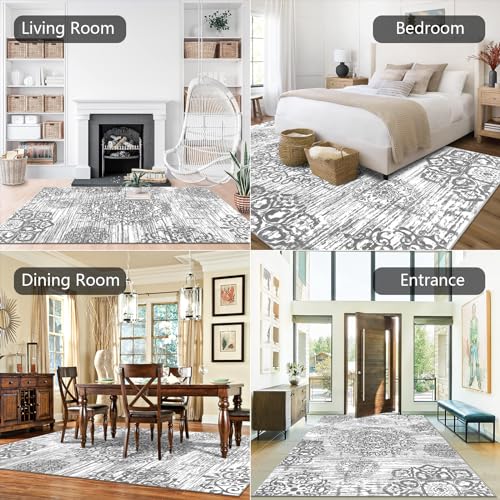 HEBE Area Rug for Living Room 9'x12' (Grey / 9' x 12' (Rectangular))