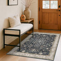 Boho Washable 4x6 Entryway Rug (4' x 6' (Rectangular) / Ashen / Multi)