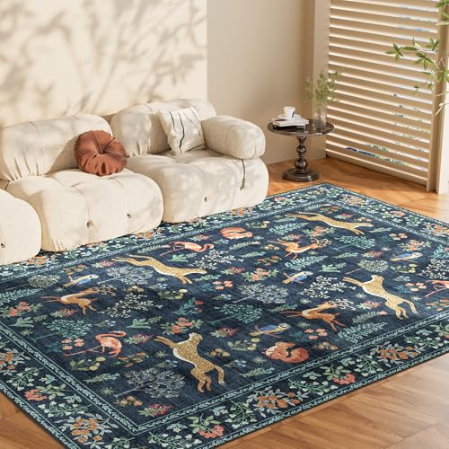 5x7 Area Rugs (Navy Blue (Animal) / 5' x 7' (Rectangular))