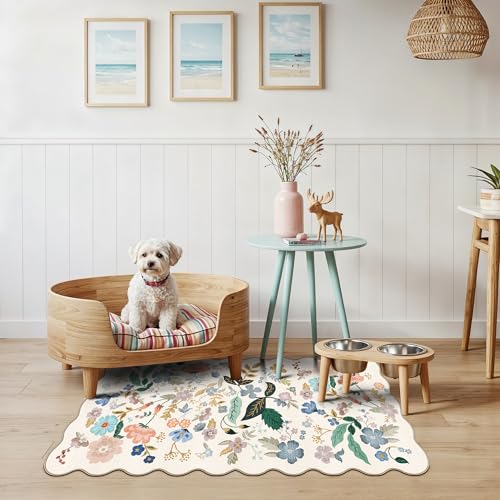Washable 2x4 Entryway Area Rugs (2x4 / Cream/Floral)
