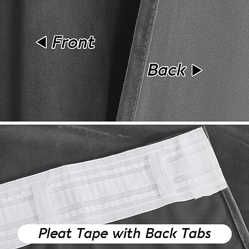 Grey Velvet Curtains 84 inches (Grey / 52"W x 84"L (Pack of 2))