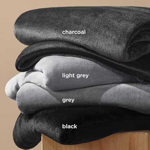 GentleSoft Fleece Blankets Queen Size Dark Grey (Charcoal / Queen (90" X 90"))
