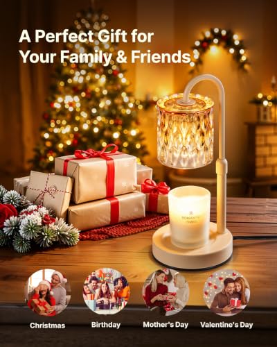 Dimmable Candle Warmer Lamp with Timer (Apricot- Glass)
