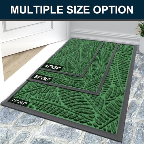 Waterproof Front Doormat (Green / 47" X 23")