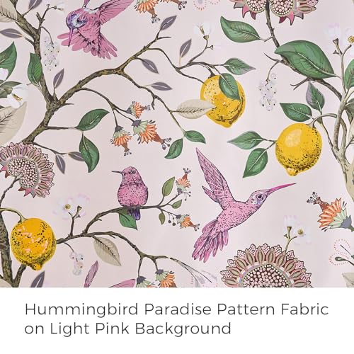 Pink Curtains 102 Inches Long Cute Sound Dampening Pretty Vintage Elegant Whimsical Floral Hummingbird Dusty Rose Drapes for Girls Kids Room Aesthetic Living Room 2 Panels (Light Pink / 52"W x 102"L (Pack of 2))