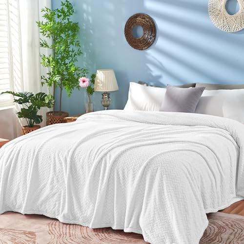 White Fleece Twin Blanket (White / Twin/Twin XL-60x90 IN)