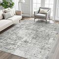 Abstract Rug 5x7 Washable Area Rugs for Living Room (Gray/White / 5' x 7' (Rectangular))