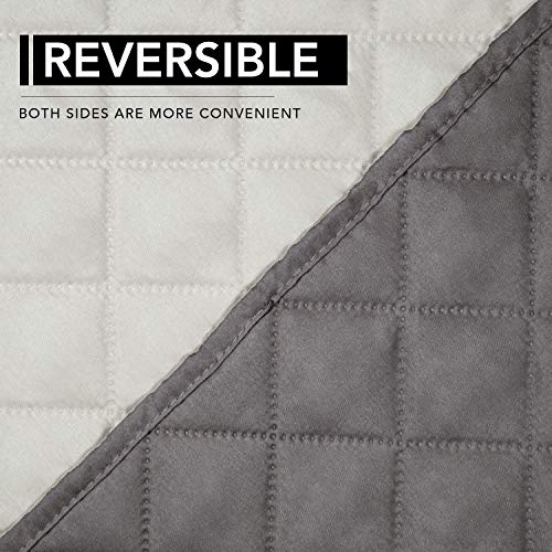 Reversible Couch Cover (Gray/Ivory / Large Recliner)