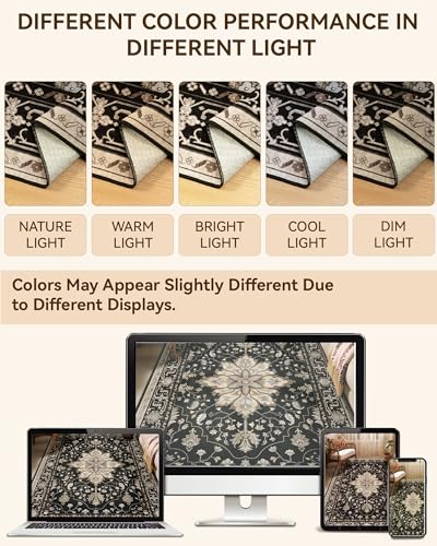 Washable Area Rug (Black/Neutral / 2' x 6' (Rectangular))