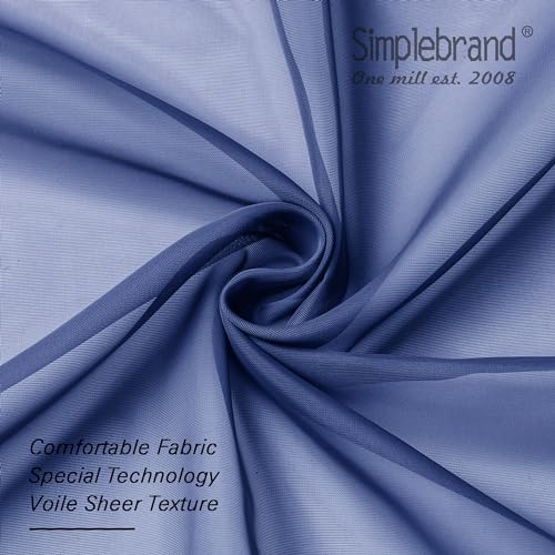 Royal Blue Sheer Curtains 84 Inches Long 2 Panels (Royal Blue / 42"W x 84"L (Pack of 2))