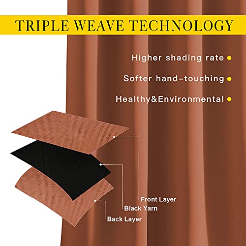 Burnt Orange Window Treatments 66 inch Length 2 Panels Set (Burnt Orange / 66"W x 66"L (Pack of 2))