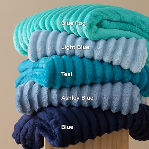 Soft King Size Blankets for Bed Blue Fog 108"x90" (Blue Fog / King)