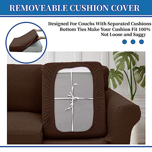 4 Piece Stretch X (91"-110"(3 Cushions) / Coffee)