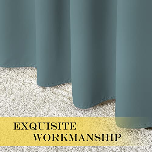 Greyish Blue Blackout Curtain for Bedroom (Greyish Blue / 66"W x 54"L (Pack of 1))