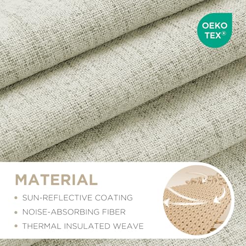 Blackout Curtains for Bedroom (Light Beige / 37"W x 96"L (Pack of 2))