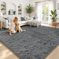 6x9 Shag Area Rug for Living Room (Dark Grey / 6' x 9' (Rectangular))