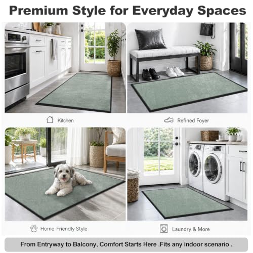 Super Absorbent Front Door Mat (Sage Green / 3' x 4' (Rectangular))