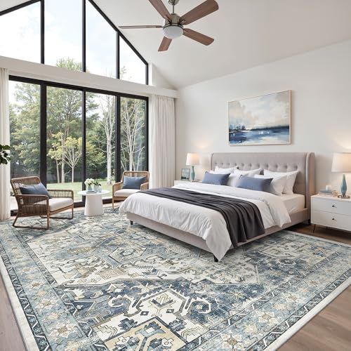 10x14 Area Rugs for Living Room (Blue/Ivory / 10' x 14' (Rectangular))