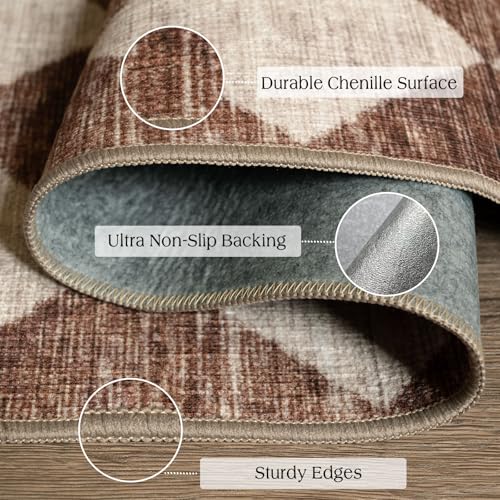 Front Door Mat Indoor Entrance (Diamond - Brown Beige / 2' x 4'3" (Rectangular))