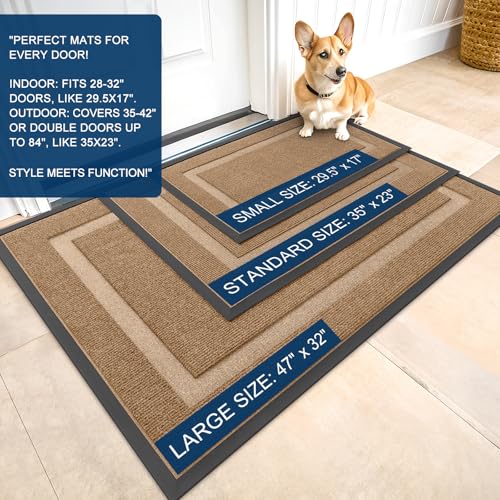 Front Door Mat Outside 47x23 (Light Brown / 47" x 23")