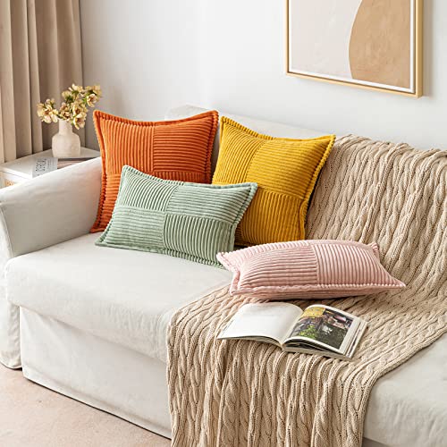 Decorative Lumbar Throw Pillow Covers 12x20 Inch Sage Green 2 Pack (Sage Green / 20" x 12" (Pack of 2))