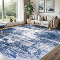 Abstract Area Rugs 8x10 Ft Washable Large Rugs for Living Room (Navy/Grey/White / 8' x 10' (Rectangular))
