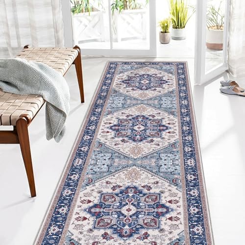 Soft Area Rugs 2x8 (2' x 8' (Runner) / Blue & Red)