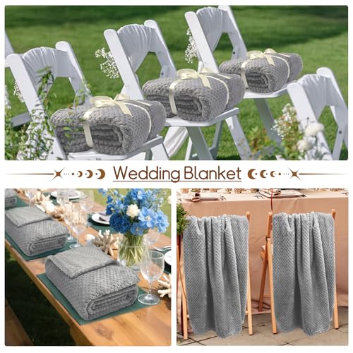 4 Pack Fleece Throw Blankets 50x60 Inches (Gray / Throw(50''x60''))
