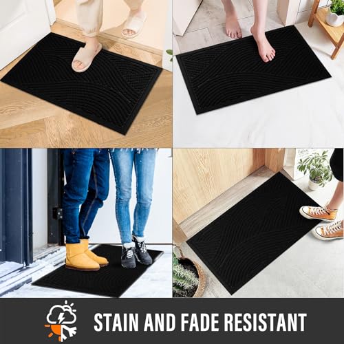 Sturdy Front Door Mat (Black / 1'5" x 2'5" (Rectangular))