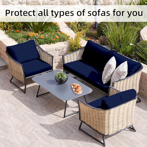 8 Pcs Outdoor Cushion Covers (Navy Blue / 8PCS)