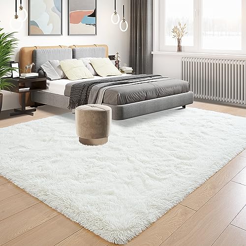 4x6 Soft Fluffy Rug for Bedroom Fuzzy Cream Rugs for Living Room (Cream White / 4' X 6' (Rectangular))