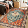 4x6 Washable Non Slip Boho Area Rug for Bedroom (Tribal Medallion/Multi / 4' x 6' (Rectangular))