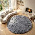 Grey Round Rugs 7ft for Living Room (Grey / 7' (Round))