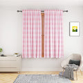 Buffalo Check Window Curtains 48 inches Long Living Room Bedroom Cotton Plaid Gingham Farmhouse Rustic Decor Curtains 2 Panels Rod Pocket Kitchen Basement Curtain Panels Pink White 52"x48" (52"W x 48"L (Pack of 2) / Pink+white)
