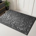 Grey Leaves Outdoor Indoor Entrance Door mat (Leaves-grey / 2'8" x 3'11" (Rectangular))