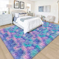 Tie Dye Purple Rainbow Soft Shaggy Fluffy Rug for Living Room 6x9ft Anti (Tie-dyed Purple Rainbow / 6' x 9' (Rectangular))
