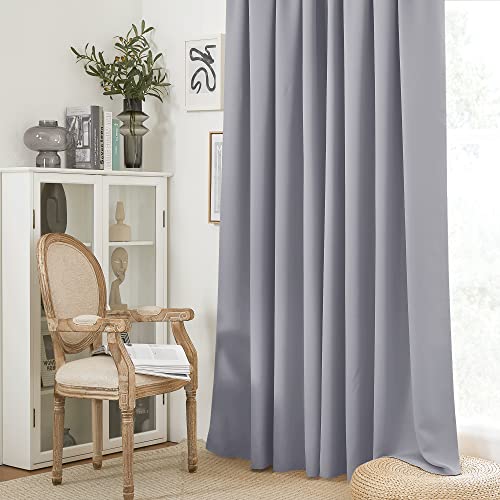 Short Blackout Curtains for Bedroom (Silver Grey / 34"W x 48"L (Pack of 2))