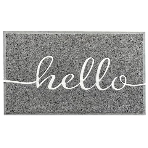 Funny Hello Mats Outdoor (1'8" x 2'8" / Grey Hello)