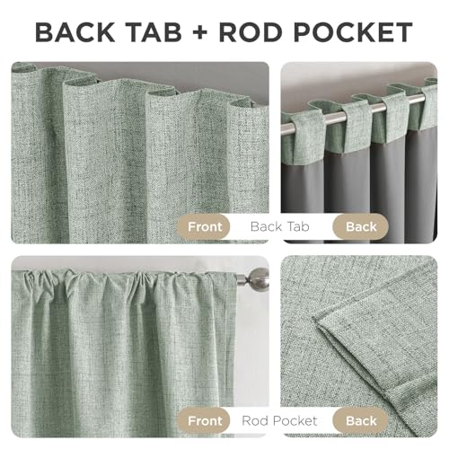 Blackout Curtains for Bedroom (Sage Green / 42"W x 90"L (Pack of 2))
