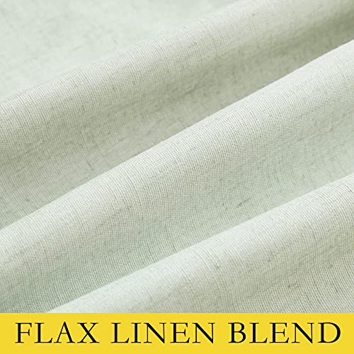 Sage Green Linen Blackout Curtains for Night Shift (34"W x 60"L (Pack of 2) / Sage Green)
