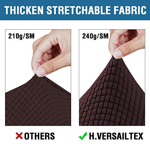 3 Piece Stretch Sofa Covers for 2 Cushion Loveseat Couch Covers for Living Room Sofa Slipcovers (Medium / Chocolate)
