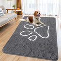 Dog Door Mat for Muddy Paws (59"X32" / Dark Grey and White)