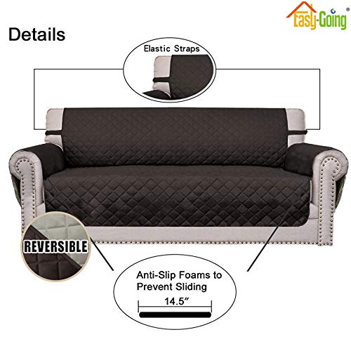 Reversible Couch Cover (Chocolate/Beige / Medium-XL Loveseat)