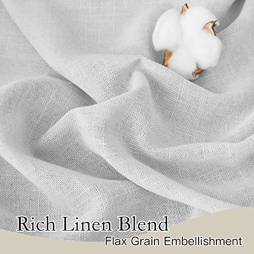 Linen Semi Sheer Curtains for Bedroom Living Room 95 inches Long (Dove Grey / 52"W x 95"L (Pack of 2))