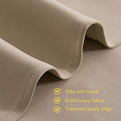 Room Darkening Draperies Window Curtain Panels (Biscotti Beige / 42"W x 54"L (Pack of 2))