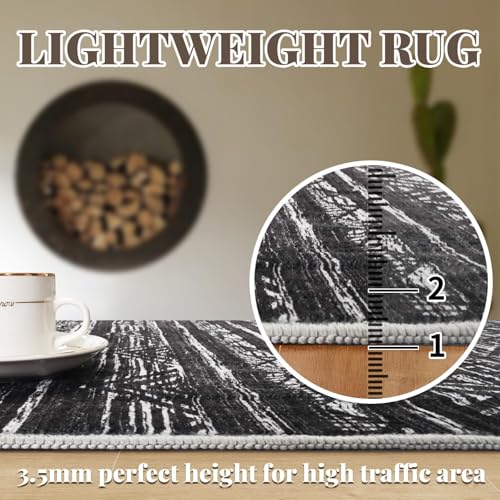 2x5 Runner Rug Washable Moroccan (Charcoal Gray / 2' x 5')